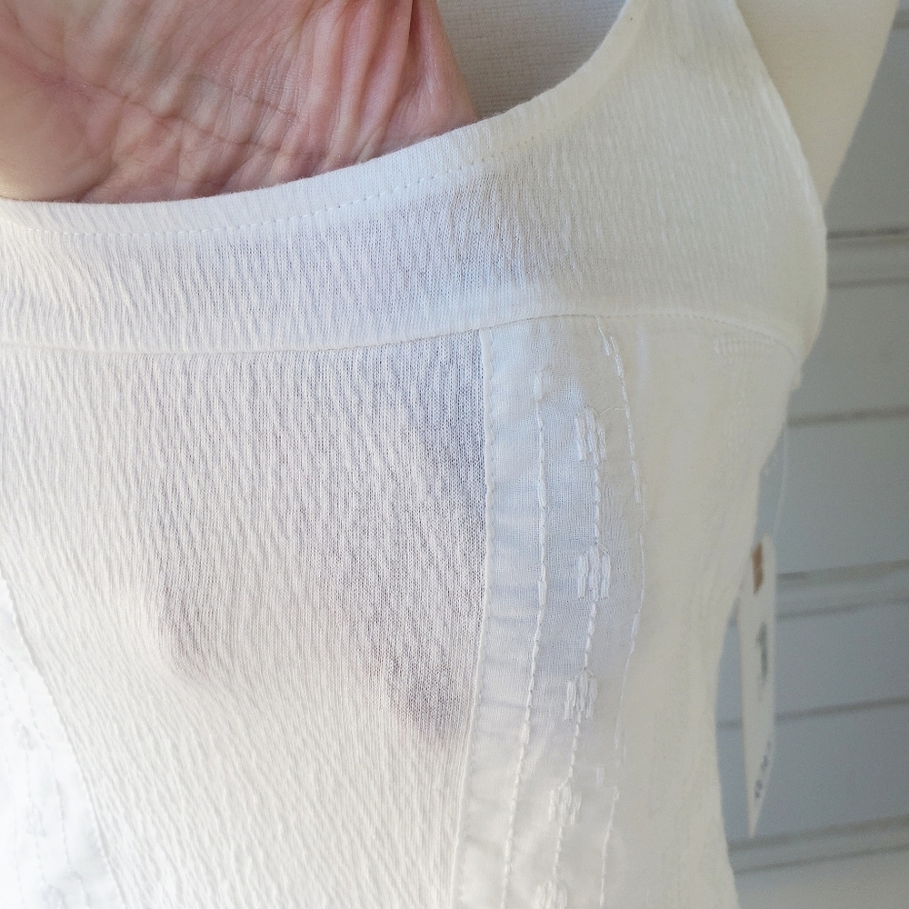 NWT ROXY LaPointe Beaches Embroidered Racerback White Dress M - Picture 7 of 12